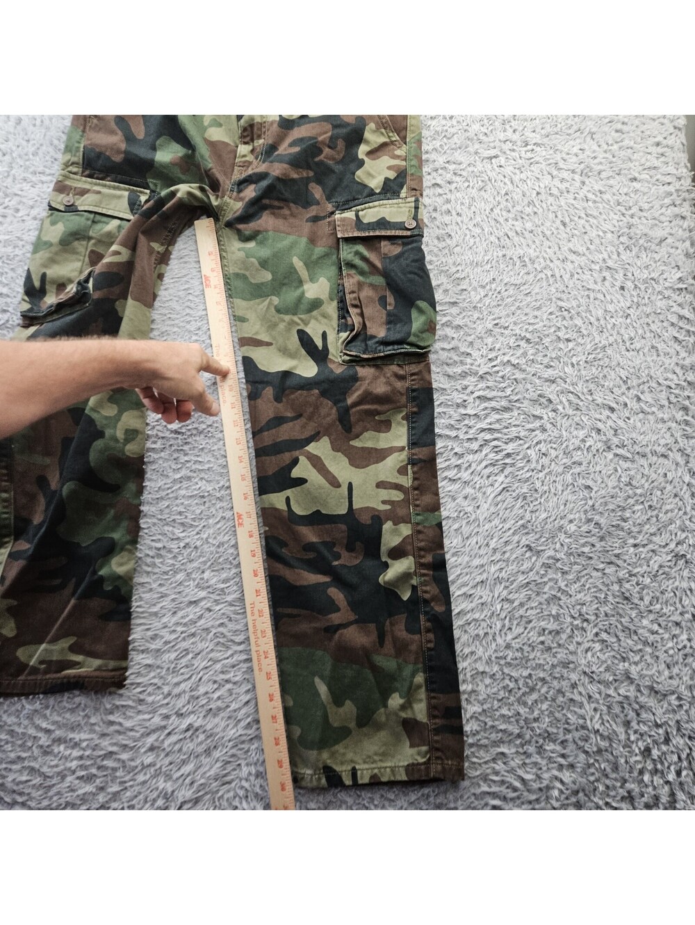 LEVI'S Camouflage Cargo Pants Men 34x32 (Fits 36x30) Cotton Stretch Army Hunting - Picture 8 of 12